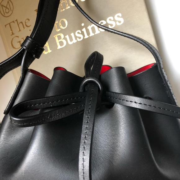 Mansur Gavriel Mini Mini Bucket Bag (Black/Flamma) - Picture 8 of 13